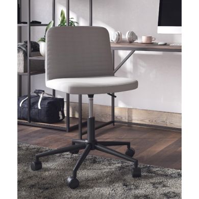 Corey Swivel Linen Fabric Home And Office Chair In Grey