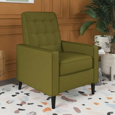 Wimberly Linen Fabric Recliner Chair In Olive Green