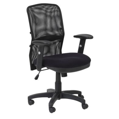 Dakota Mesh Back Fabric Seat Office Chair In Black