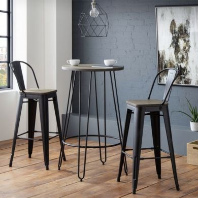 Dalston Wooden Bar Table With 2 Grafton Bar Stools