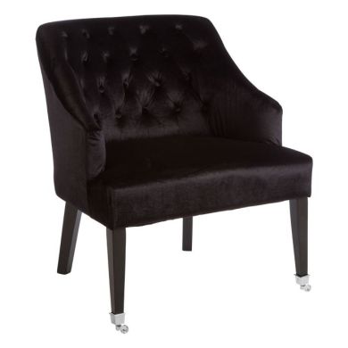 Darwin Velvet Upholstered Armchair In Black