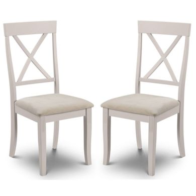 Davenport Elephant Grey Wooden Dining Chairs In Pair