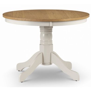 Davenport Round Wooden Dining Table In Oak And Ivory
