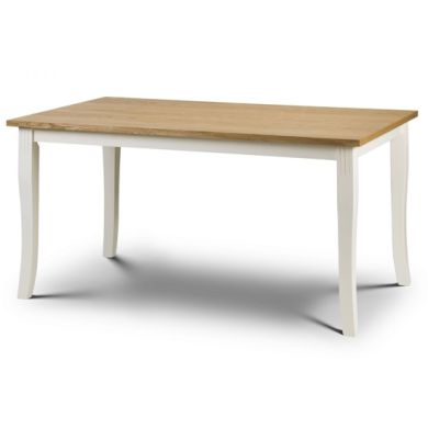 Davenport Wooden Dining Table In Oiled Oak And Ivory