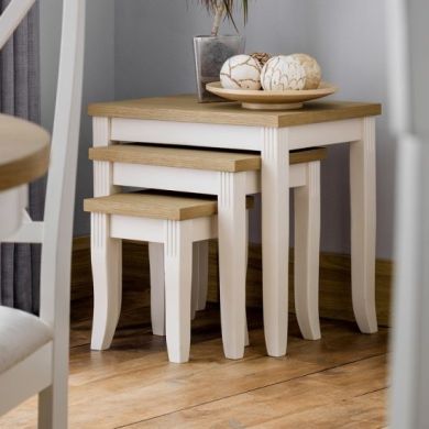 Davenport Wooden Nest Of Tables In Oak And White