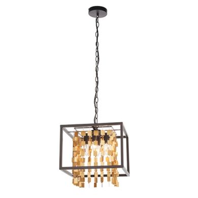 Daya 4 Lights Ceiling Pendant Light In Matt Black And Matt Gold