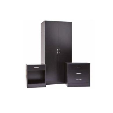 Delta Wooden Bedroom Furniture Set In Black