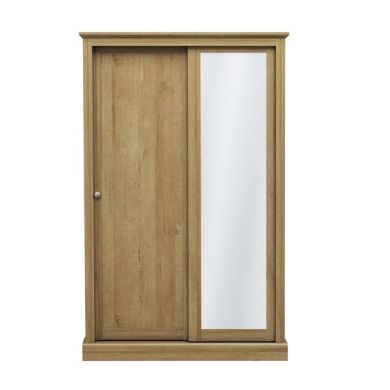 Devon 2 Doors Sliding Wooden Wardrobe In Oak