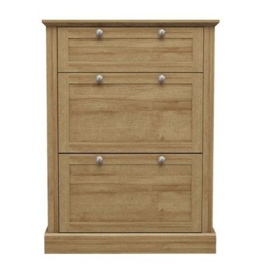 Devon Wooden Shoe Storage Cabinet In Oak