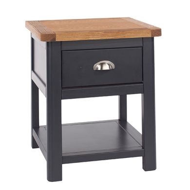Highland Wooden Bedside Cabinet With 1 Drawer In Midnight Blue