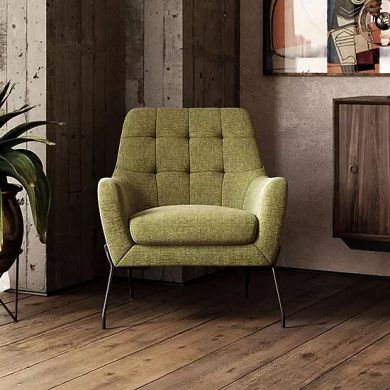 Brayden Chenille Fabric Bedroom Chair In Green