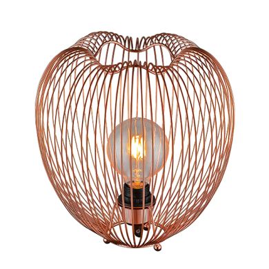 Dollis 1 Bulb Wire Birdcage Effect Table Lamp In Copper