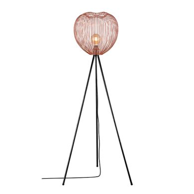 Dollis 1 Bulb Wire Birdcage Effect Floor Lamp In Copper
