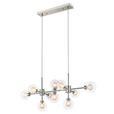 Dolores 10 Bulbs Decorative Ceiling Pendant Light In Satin Nickel