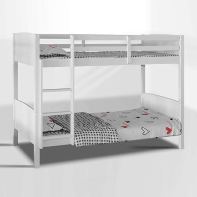 Domino Wooden Bunk Bed In Matt White