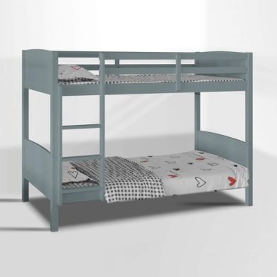 Domino Wooden Bunk Bed In Satin Grey