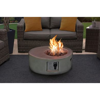Echo Garden And Patio Gas Fire Pit In Dark Grey Eco-Stone
