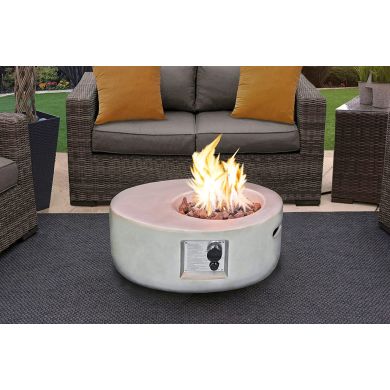 Echo Garden And Patio Gas Fire Pit In Light Grey Eco-Stone