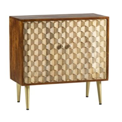 Edison Wooden 2 Doors Sideboard In Dark Walnut