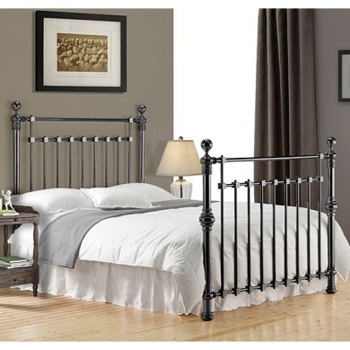 Edward Metal King Size Bed In Black Nickel