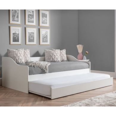 Elba Wooden Single Daybed With Underbed In Surf White
