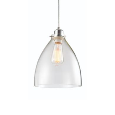 Elstow Clear glass Ceiling Pendant Light In Polished Chrome