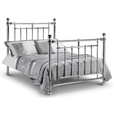 Empress Metal Double Bed In Chrome