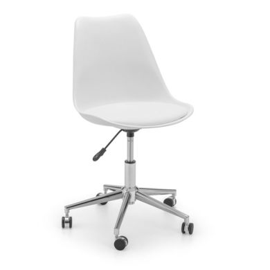 Erika Faux Leather Seat Home And Office Chair In White