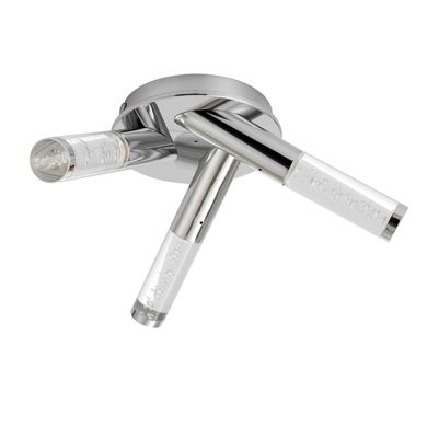 Essence 3 Lights Clear Bubble Acrylic Flush Ceiling Light In Chrome