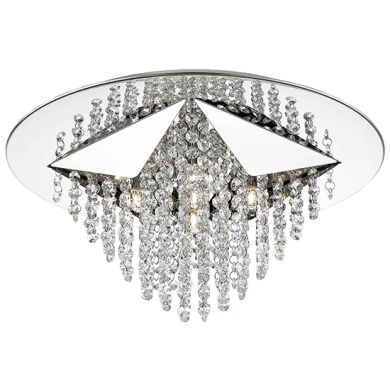 Estela 5 Bulbs Flush Ceiling Light In Chrome