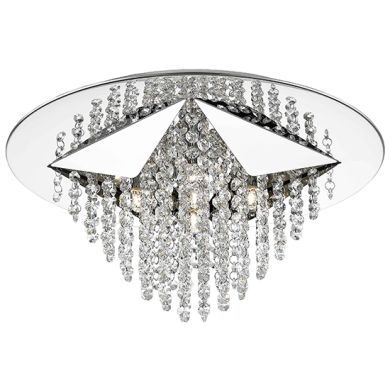 Estela 5 Bulbs Flush Ceiling Light In Chrome