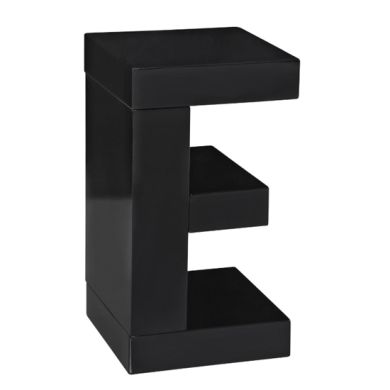 Eve Wooden Lamp Table In Black High Gloss