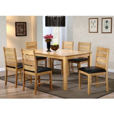 Fairmont Wooden Dining Set In Natural With 6 Chairs