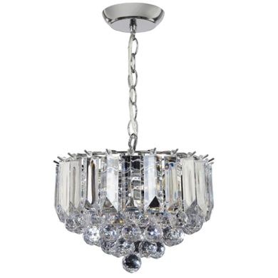 Fargo 3 Lights Clear Acrylic Small Ceiling Pendant Light In Chrome