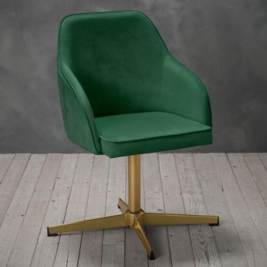 Felix Velvet Upholstered Home And Office Chair In Green