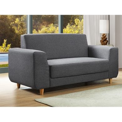 Fida Fabric 2 Seater Sofa In Dark Grey