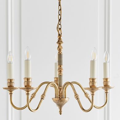 Fitzroy 5 Lights Ceiling Pendant Light In Solid Brass