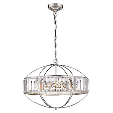 Flor 4 Bulbs Ceiling Pendant Light In Satin Nickel