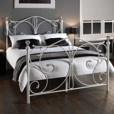 Florence Metal King Size Bed In White
