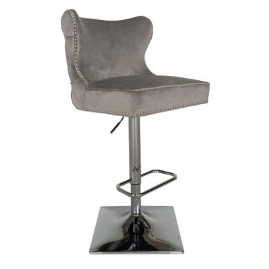 Florence Velvet Upholstered Bar Chair In Light Grey