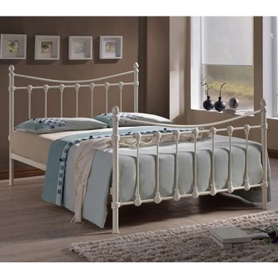 Florida Metal Double Bed In Ivory