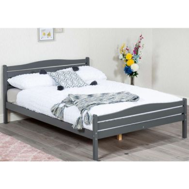 Foshan Wooden Small Double Bed In Grey