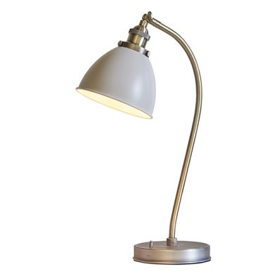 Franklin Task Table Lamp In Taupe And Antique Brass