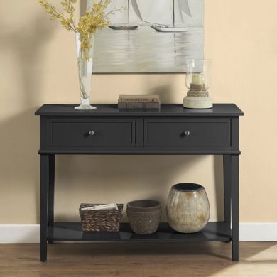 Franklin Wooden Console Table In Black