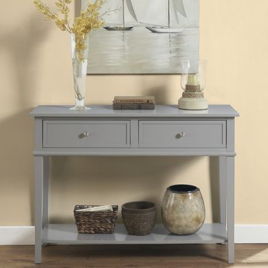 Franklin Wooden Console Table In Grey