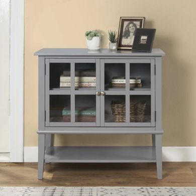 Franklin Wooden Storage Cabinet In Grey With 2 Doors