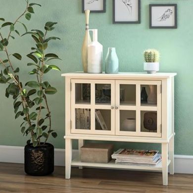 Franklin Wooden Storage Cabinet In White With 2 Doors