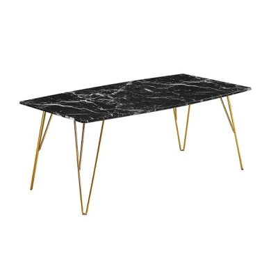 Fusion Black Marble Coffee Table With Gold Metal Legs