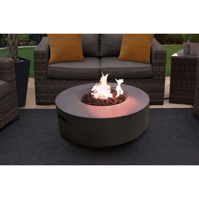Fusion Garden And Patio Gas Fire Pit In Dark Grey Eco-Stone