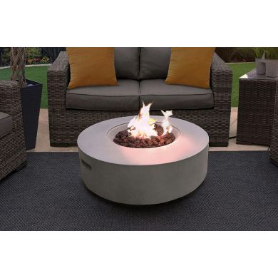 Fusion Garden And Patio Gas Fire Pit In Light Grey Eco-Stone